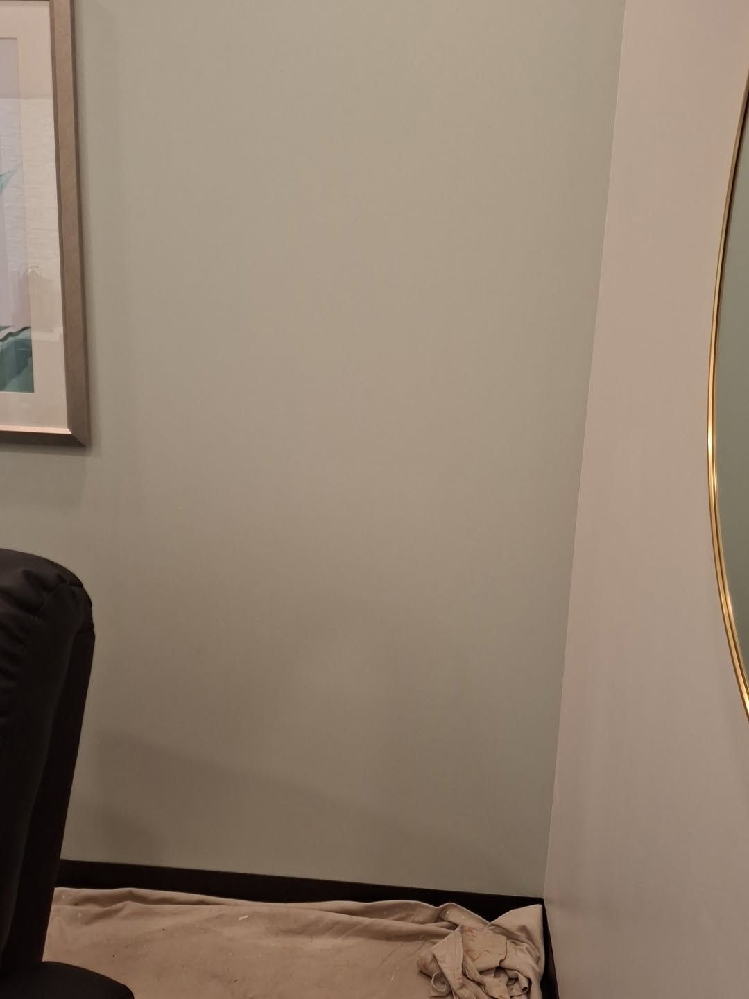 The same wall corner repainted